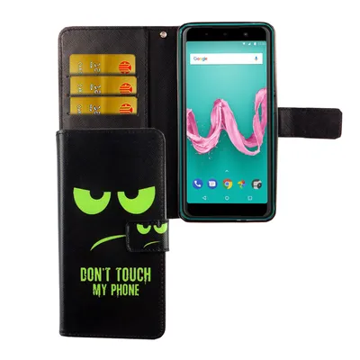 Zdjęcie produktu dla Wiko Lenny 5 etui na telefon komórkowy pokrowiec ochronny etui z klapką i kieszenią na kartę Don't touch my phone