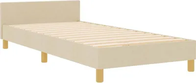 Productafbeelding van vidaXL Bedframe met hoofdeinde, crème, 90 x 200 cm, stof