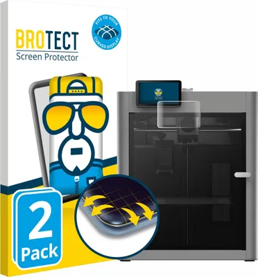 Produktbild von 2x BROTECT Fullscreen Schutzfolie für Bambu Lab P2S 3D Printer Displayschutz Folie Fullcover Klar Transparent