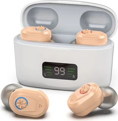 Imagen del producto de Audífono, diseño digital intraauricular fácil de usar, encendido automático, con imanes, pantalla con reducción de ruido