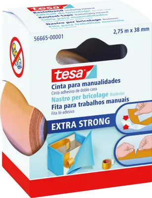 Productafbeelding van tesa® 56665-00001-01 Knutseltape - 2,75 meter, tweezijdig plakkerig