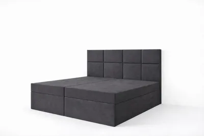 Produktbild von Kontinentalbett DREAM2 Dunkelgrau mit 2 Bettkasten und ergonomischem Topper, Bonell-Federkern Matratze, 120 x 200 cm