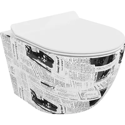 Obrázek produktu pro Mexen Lena WC mísa Rimless s pomalu padající deskou slim, duroplast, Bílá wzór - 30224099