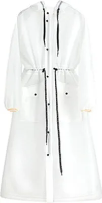 Produktbild von Regenmantel mit Kapuze, wasserdicht, lange Regenjacke mit Kordelzug, wiederverwendbar, für Herren und Damen, regenfest, tragbar, für Outdoor, Wandern, Radfahren, Reisen, Poncho, Regenbekleidung