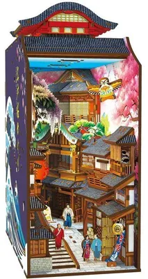 Image de Serre-livres à monter soi-même – Modèle 3D – Ruelle japonaise – 10 x 19 x 24 cm
