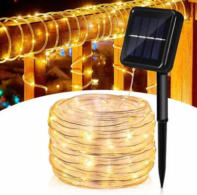 Produktbild von SWANEW Solárne lano svetlo drôt záhradné svetlo reťaz LED lano svetlo teplá biela-10m