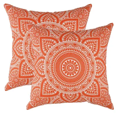 Image de Lot de 2 housses de coussin Mandala en 100% coton, dimensions 45 x 45 cm