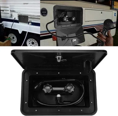 Produktbild von Schwarze ABS Außendusche Set mit 2 Schlüsseln für Caravan