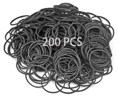 Zdjęcie produktu dla 200 sztuk, czarne, elastyczne gumki, szerokość 38 mm, odporne na wysokie temperatury