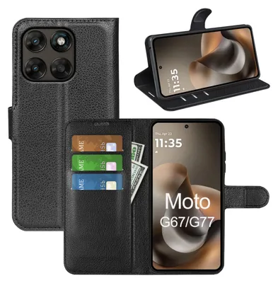 Produktbild von Klapphülle für Motorola Moto G67 / G77 Tasche Wallet Case Handyhülle Schwarz