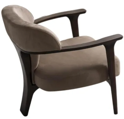 Obrázek produktu pro Moderní křeslo s elegantními dřevěnými područkami a stylovým designem