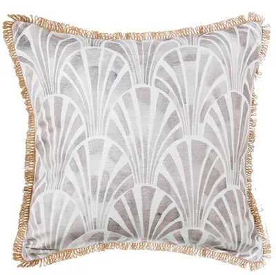Polyester Kissen 45x10x45 cm, grau-weiß, mit Reißverschluss