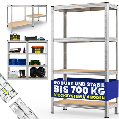 Immagine prodotto di MONZANA® Scaffale ad Alta Portata 160x90x40cm Carico Max. 700kg 5 Pannelli MDF Scaffalatura Metallo Officina Cantina