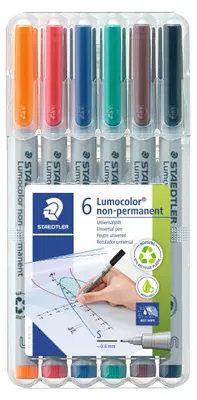Produktbild von STAEDTLER Lumocolor 311 Non-Permanent – 6er-Box, S, 0,4 mm
