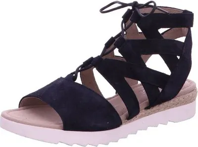 Produktbild von GABOR Damen marineblaue Leder-Sandalen zum Schnüren 37