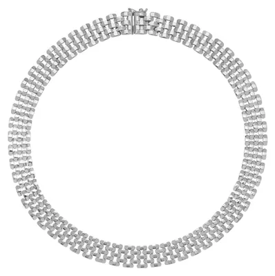 Produktbild von Exklusive 925 Sterling Silber (Rhodiniert) Damen - Halskette - 13mm, 43 Gramm; TRS23042
