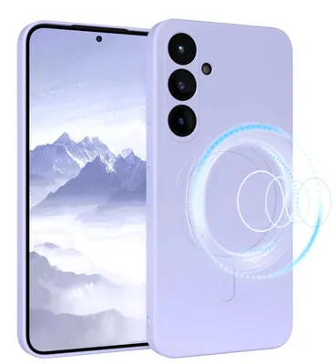 Produktbild von EAZY CASE - Silikonhülle magnetisch für Samsung Galaxy S25 Plus, Hülle Silikon, weich stoßfeste Magnet Handyhülle, Schutzhülle mit Kameraschutz, TPU Bumper in Lila