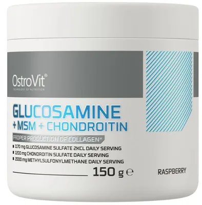Obrázek produktu pro OstroVit Glucosamin + MSM + Chondroitin - 150 g, malinová příchuť