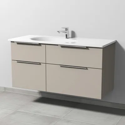 Immagine prodotto di Mobile sottolavello Sanipa, compatibile con il lavabo in Vetroceramica Antao da 115,5 cm, dotato di 4 cassetti con maniglie a incasso