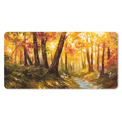 Produktbild von MuchoWow® Schreibtischunterlage Gemälde - Herbst - Wald - Ölgemälde 80x40 cm - XXL Mauspad - Gaming Mauspad