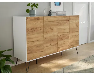 Produktbild von Posseik Sideboard Industrial P 155 cm Weiß/Eiche Front
