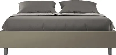 Produktbild von ITYHOME - Gepolstertes Bett ohne Lattenrost 160x190 mit Kunstlederbezug Cappuccino Azelia