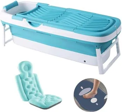 Immagine prodotto di Vasca da bagno pieghevole per adulti, blu, 112x62x53 cm