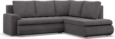 Produktbild von Rechts Ecksofa mit Schlaffunktion Foresta, Ottomane,  Cord - Dunkelgrau