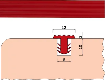 Produktbild von TIBU Trittstopp Treppenstufen, Anti-Rutsch-Profil Gleitschutz und Rutschgummi in Farbe Rot