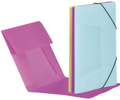 Image de PAGNA Gummizugmappe A4 PP 3 Einschlagklappen hellblau