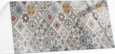 Produktbild von Bedruckte Glas Tischplatte 125x50 cm – Glasplatte mit Motiv – Esstischplatte bedruckt – Sicherheitsglas mit Druck – Tischplatte Ersatz – pflegeleicht – modern – dekorativ – Motivglas – Glastisch modern – Glasplatte Kunst – Glastischplatte Nachbildung –  Mosaikmuster mit Ornamenten