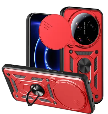 Produktbild von Outdoor Panzer Hülle Xiaomi 17 Ultra Handyhülle Kameraschutz Ringhalter Rot