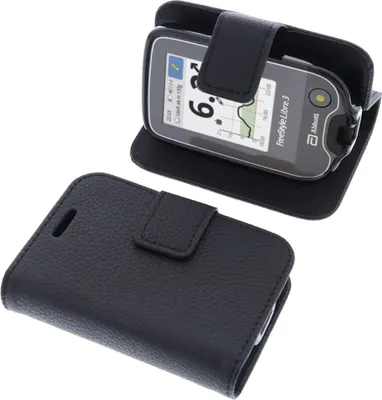 Produktbild von foto-kontor Tasche kompatibel mit Abbott Freestyle Libre 3 Hülle Book Style schwarz Schutzhülle Buch