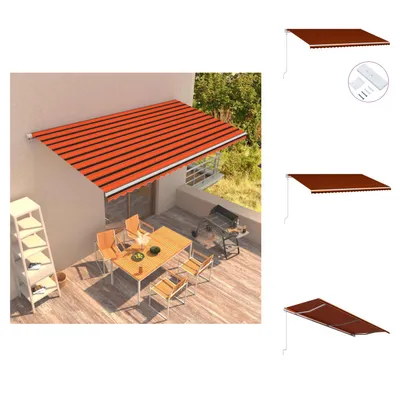 Produktbild von vidaXL Automatisch Einziehbare Markise 600×300 cm Orange und Braun - Markisen