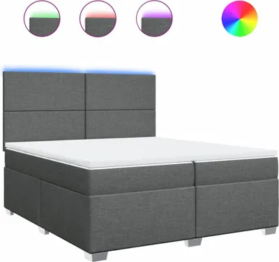 Produktbild von vidaXL Boxspringbett mit Matratze Dunkelgrau 200x200 cm Stoff