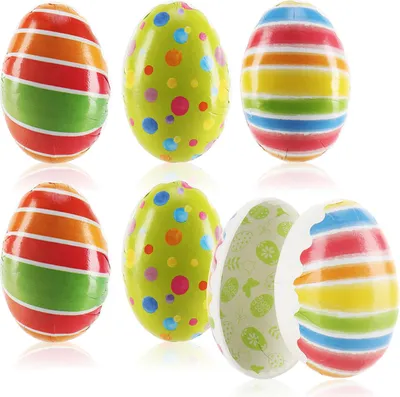 Produktbild von com-four® 6x Osterei zum Befüllen - Bunte Fülleier für Ostern - Ostereier mit vielen bunten Punkten zum Verschenken