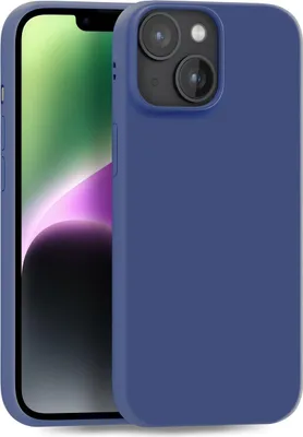 Produktbild von Hülle für Apple iPhone 14 - Handyhülle Cover aus Silikon in Dunkelblau