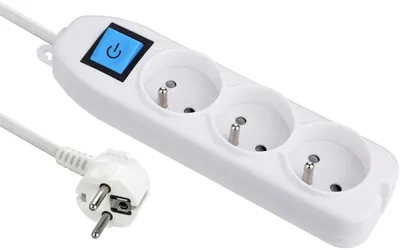 Obrázok produktu pre Electraline, viacnásobná zásuvka, s vypínačom, dĺžka 1,5 m, prierez kábla 3G1