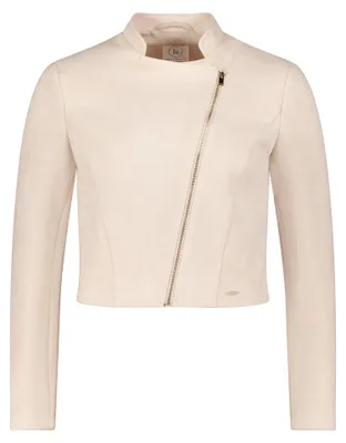 Produktbild von Leicht taillierte Bikerjacke mit Reverskragen und Reißverschluss, 48 cm Gesamtlänge