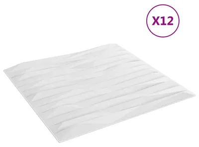 Produktbild von vidaXL Wandpaneele 12 pcs Weiß Stein 50 x 50 cm XPS Schaum