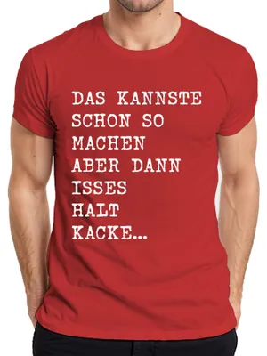Productafbeelding van Hier is een grappig, opvallend heren T-shirt, rood, maat L