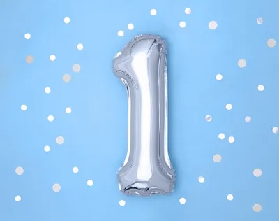 Immagine prodotto di Palloncino in foil numerico SILVER 35 cm - 1 ( NON RIEMPIBILE CON ELIO )