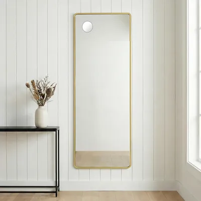 Produktbild von SONGMICS Ganzkörperspiegel mit Vergrößerungsspiegel, Sicherheitsglas, rechteckig, 160 x 50 cm, gold