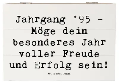 Produktbild von Mr. & Mrs. Panda Geschenkbox Spruch 1995 Geburtstag 22 x 15 cm - Weiß - Geschenk, Box, Happy Birthday, Erinnerungen, Glückwunsch, Geburtstagsgeschenk, fotobox, Kiste