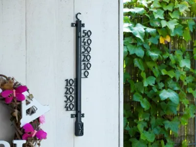 Produktbild von Natur Ausenthermometer - schwarz - Kunststoff - 11 x 46 cm