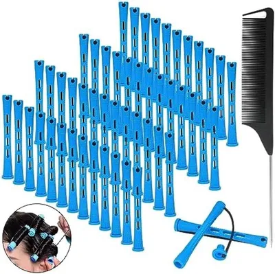 Produktbild von PromoHome® Lockenwickler Set - 50 Stück Professionelle Haarpflege, Blau, 29x17x2 cm