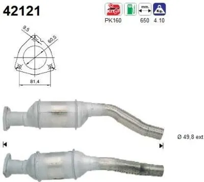 Produktbild von AS Katalysator Kat für AUDI A4 Limousine (8D2, B5) 42121