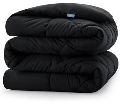 Productafbeelding van Dekbedovertrek 155x220 cm, geschikt voor alle seizoenen, microvezel, 300 g/m², zwart