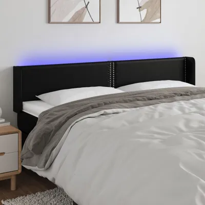 Produktbild von CLORIS Bettkopfteil LED Kopfteil Schwarz 203x16x78/88 cm Kunstleder, 12,95 kg