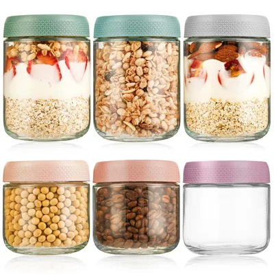 6er-Set Vorratsgläser mit Schraubdeckel, 3x500 ml + 3x300 ml